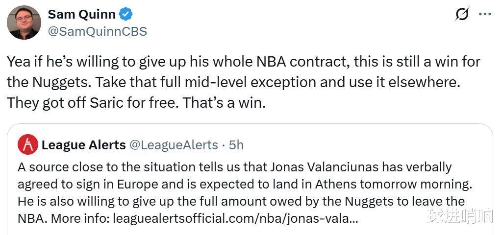 开云体育电脑版-想回欧洲！瓦兰寻求买断合同掘金正说服他留在NBA